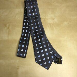 BCBG Attitude Navy Polka Dots Hand Sewn Silk